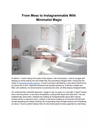 from mess to instagrammable with minimalist magic