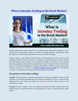 What is Intraday Trading in the Stock Market