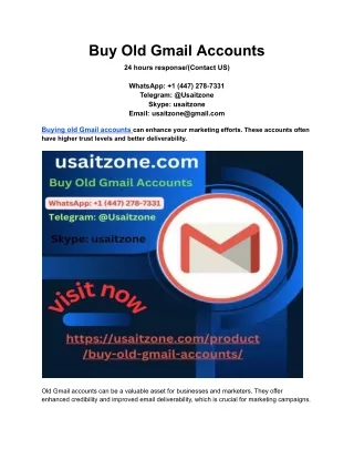 Buy Old Gmail Accounts