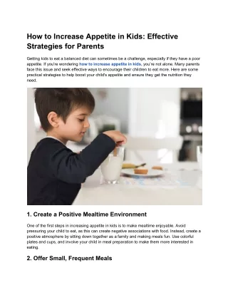 How to Increase Appetite in Kids_ Effective Strategies for Parents