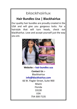 Hair Bundles Usa  Blackhairlux