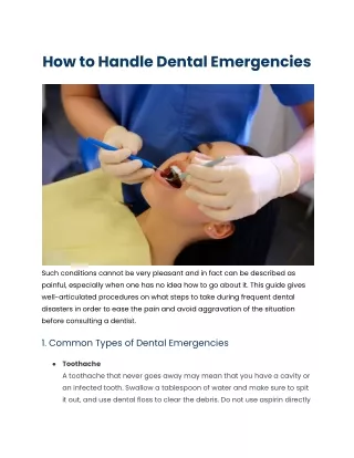 Essential Guide: How to Handle Dental Emergencies Like a Pro