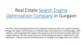 Real Estate Search Engine Optimization Company in Gurgaon