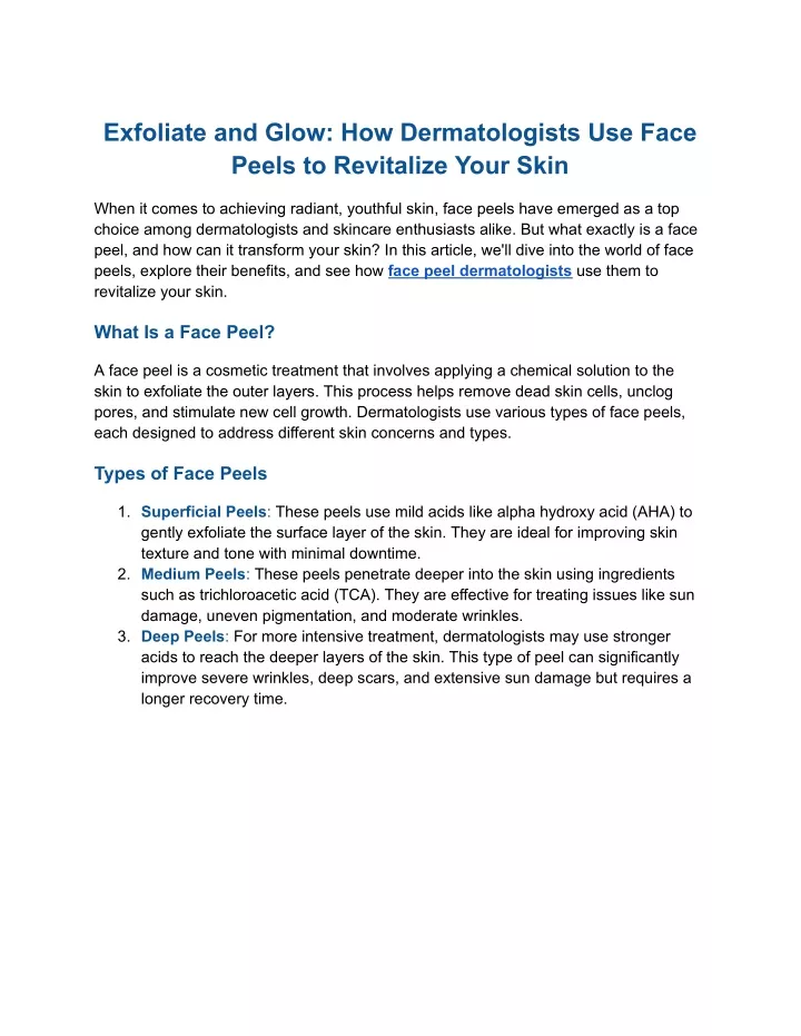 exfoliate and glow how dermatologists use face