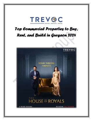Top Commercial Properties to Buy, Rent, and Build in Gurgaon 2024