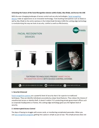 unlocking the future of the facial recognition