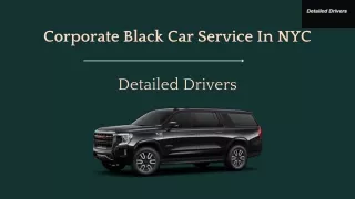 Elevate Your Business Travel with Corporate Black Car Service in NYC