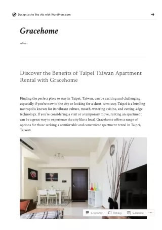 Discover the Benefits of Taipei Taiwan Apartment Rental with Gracehome