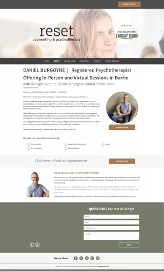 Daniel Burgoyne, Registered Psychotherapist (Qualifying)| Barrie