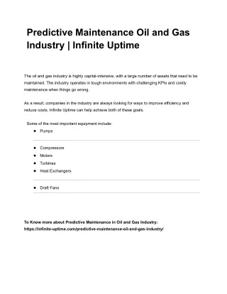 Predictive Maintenance Oil and Gas Industry _ Infinite Uptime