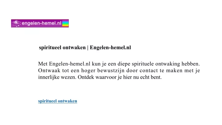 spiritueel ontwaken engelen hemel nl