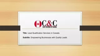 Lead Qualification Service In Canada