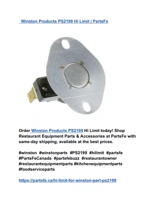 Winston Products PS2199 Hi Limit _ PartsFe