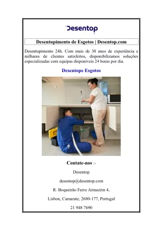 Desentupimento de Esgotos  Desentop.com