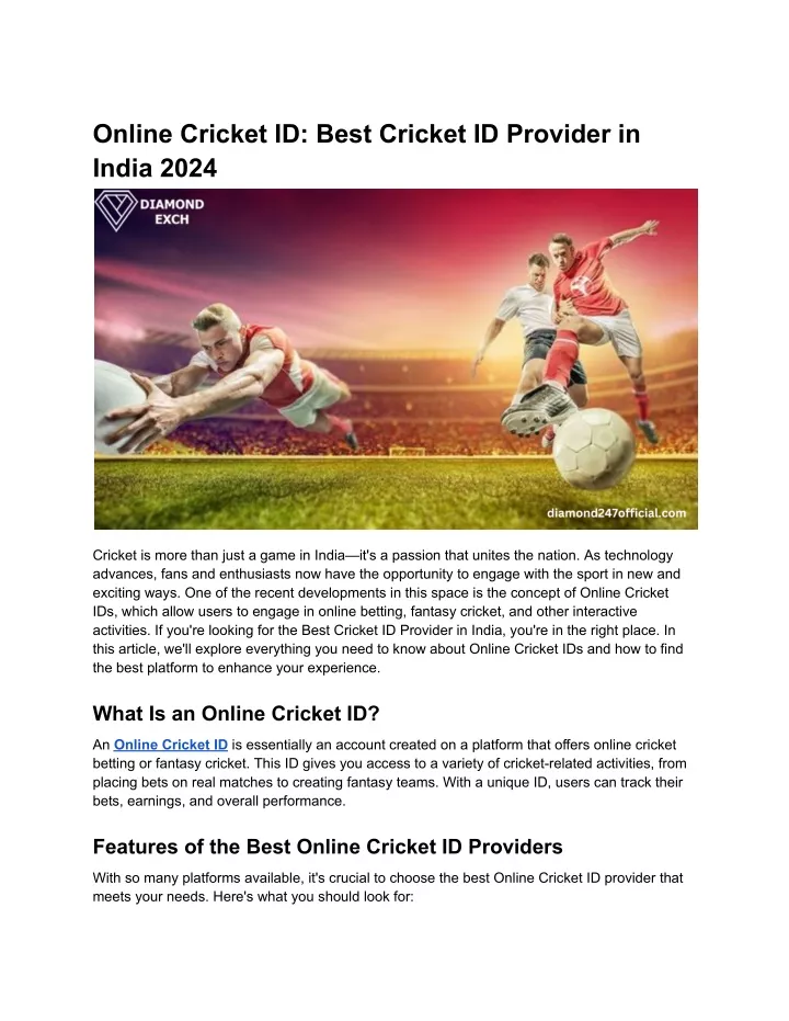 online cricket id best cricket id provider