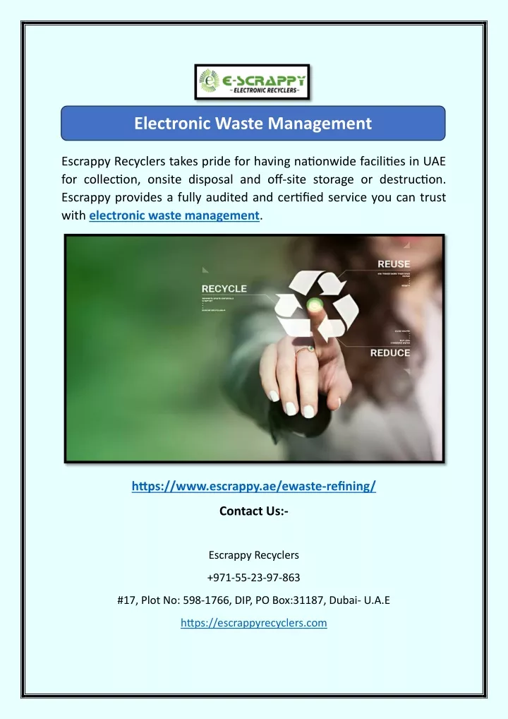 electronic waste management