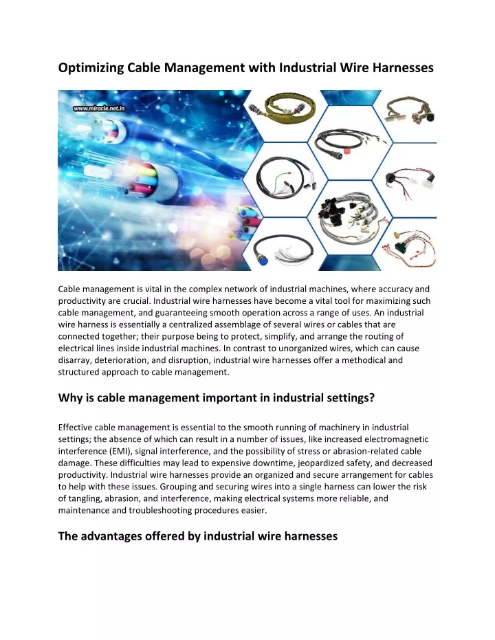 optimizing cable management with industrial wire