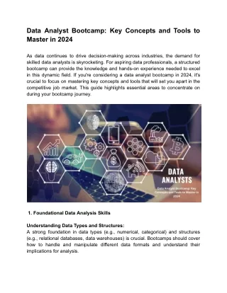Data Analyst Bootcamp Key Concepts and Tools to Master in 2024
