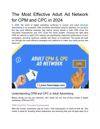 The Most Effective Adult Ad Network for CPM and CPC in 2024