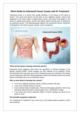 Short Guide to Colorectal Cancer Causes and Its Treatment