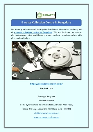 E waste Collection Centre in Bangalore