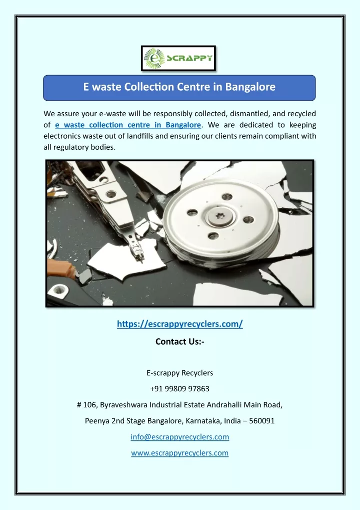 e waste collection centre in bangalore