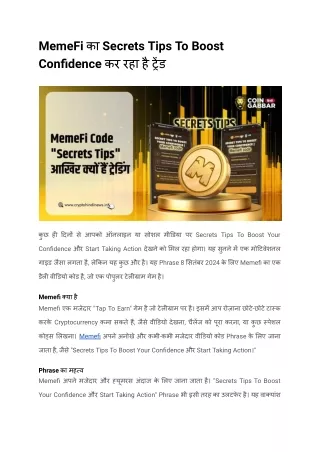 memefi secrets tips to boost confidence