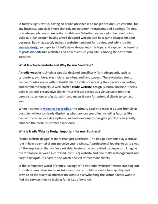 What Are the Best Tradie Websites and Why Should You Invest in Tradie Website?