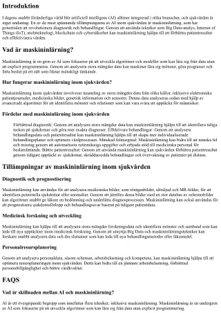 Maskininlärning inom sjukvården: Framtidens diagnostik och behandlingar