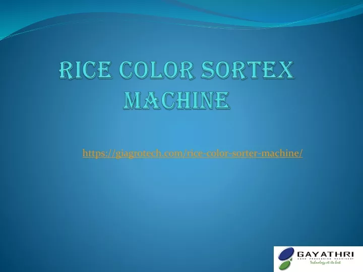 rice color sortex machine