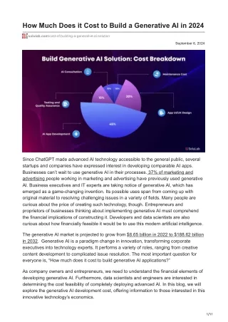 how much does it cost to build a generative