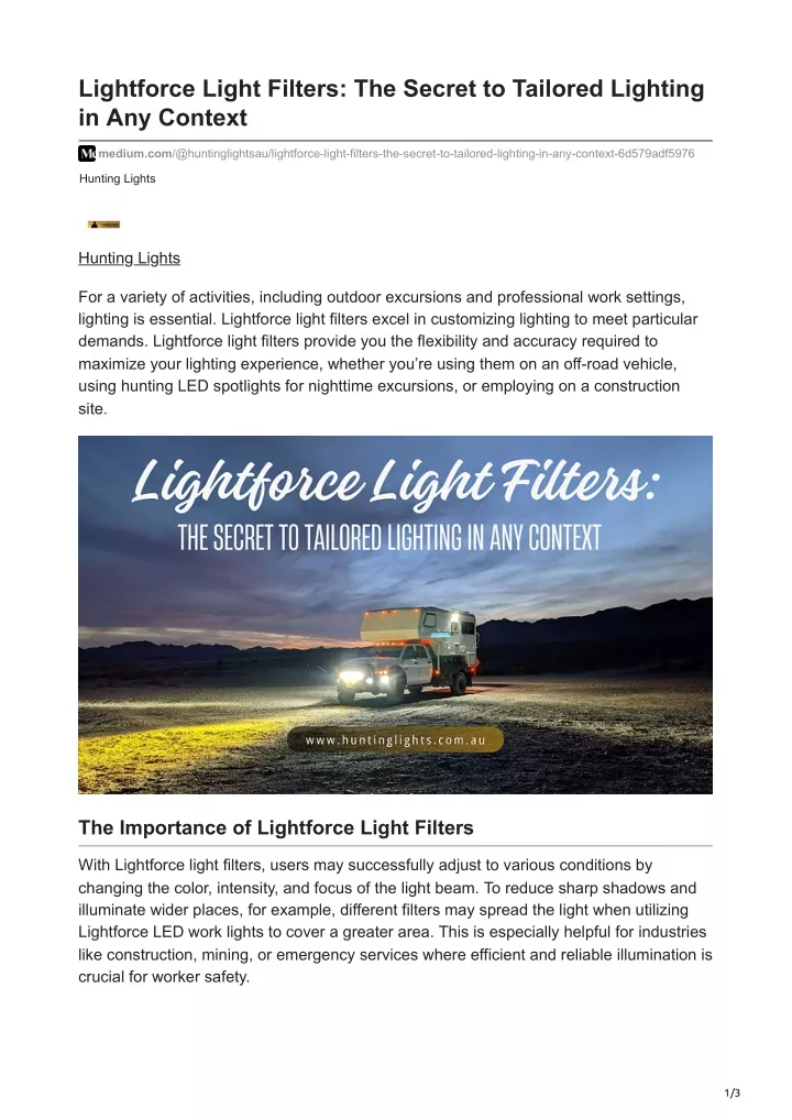 lightforce light filters the secret to tailored