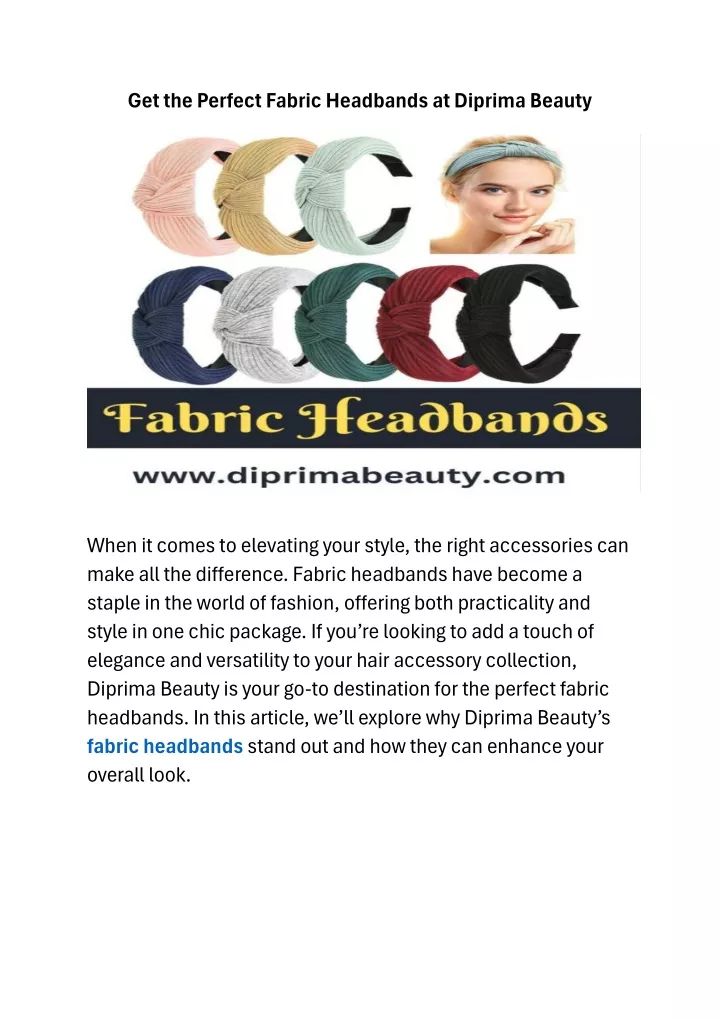 get the perfect fabric headbands at diprima beauty