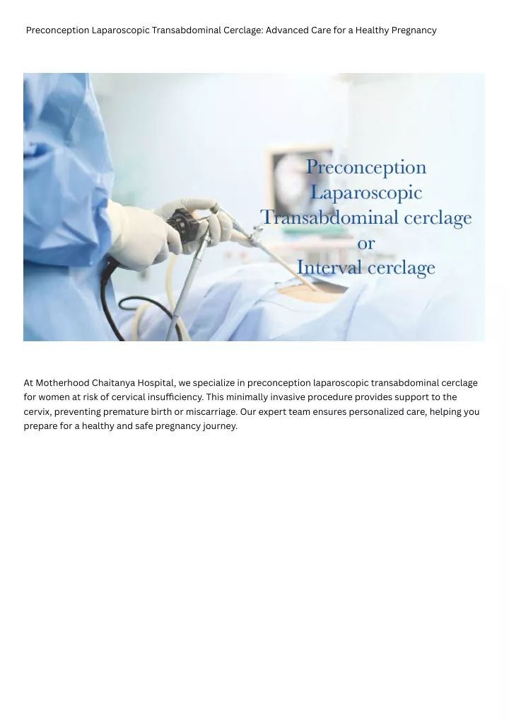 preconception laparoscopic transabdominal