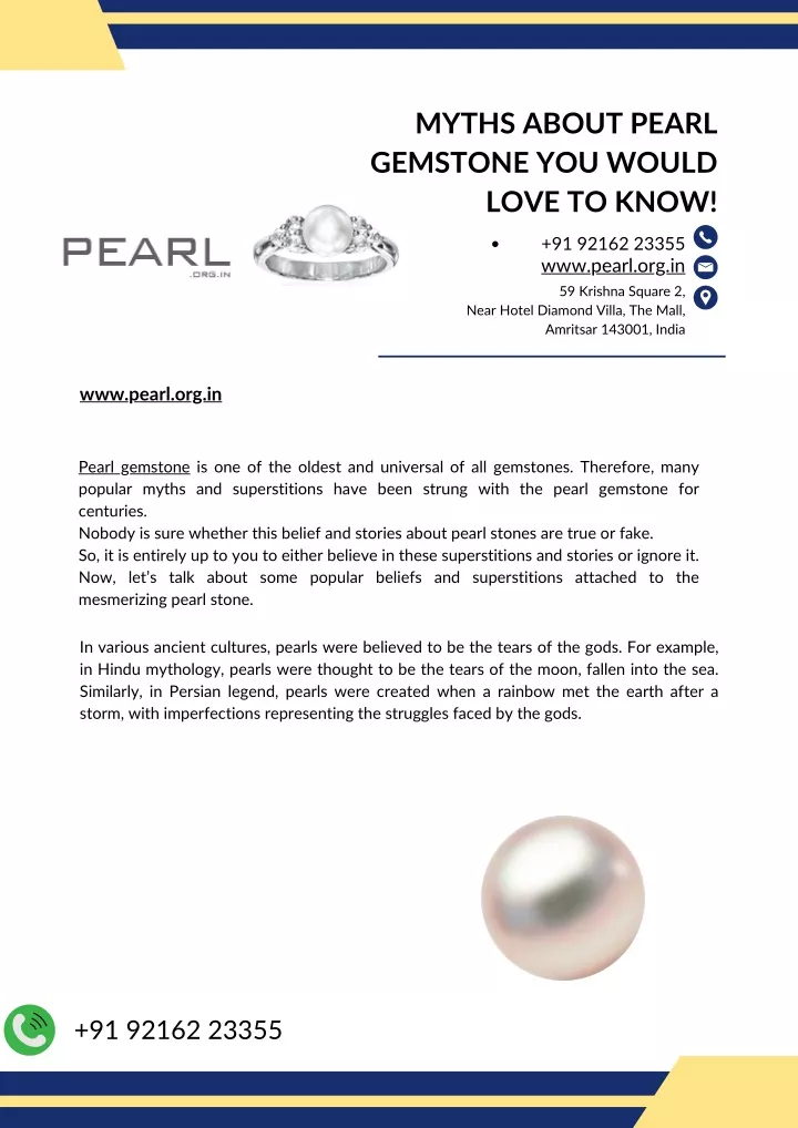 myths about pearl gemstone you would love to know