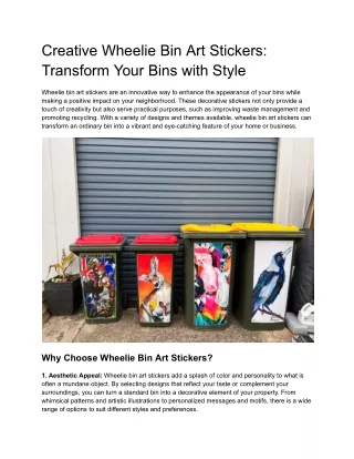 wheelie bin art stickers