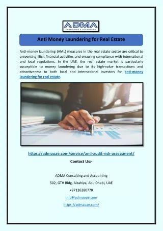 Anti Money Laundering for Real Estate