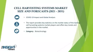 cell harvesting systems market size and forecasts