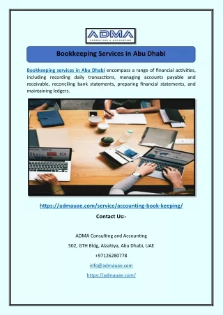 Bookkeeping Services in Abu Dhabi