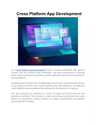 Cross Platform App Development