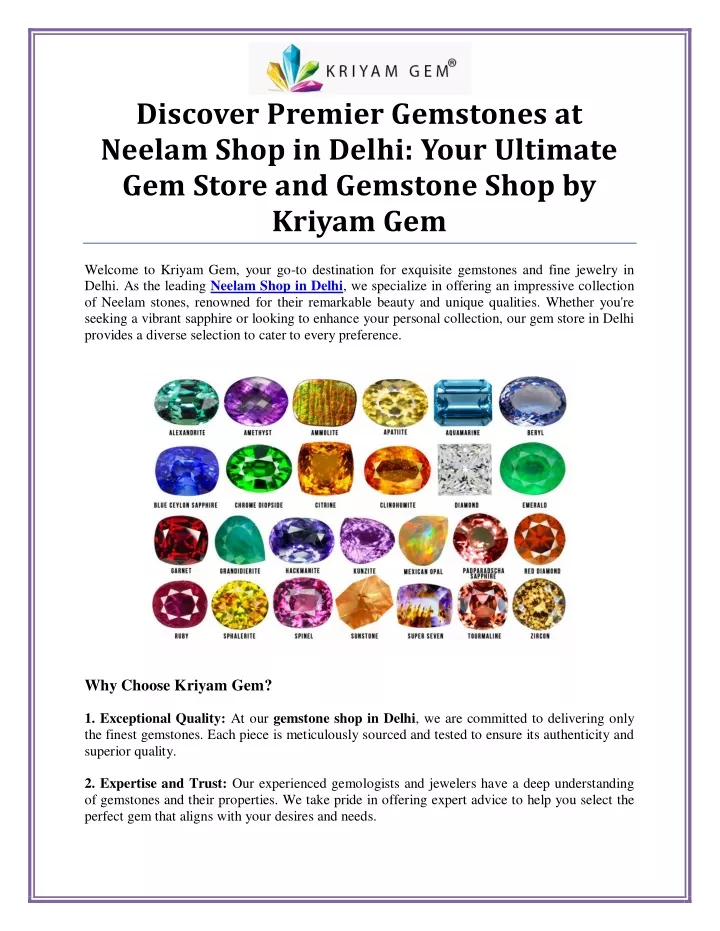 discover premier gemstones at neelam shop