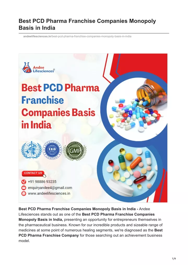 best pcd pharma franchise companies monopoly