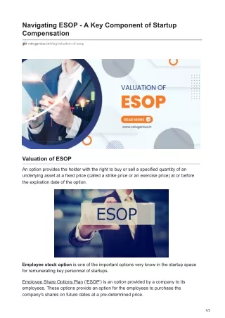 Navigating ESOP - A Key Component of Startup Compensation