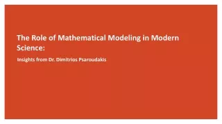 Exploring Dr. Dimitrios Psaroudakis' Approach to Modern Science