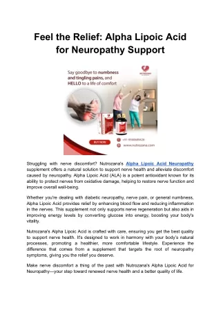 Feel the Relief_ Alpha Lipoic Acid for Neuropathy Support