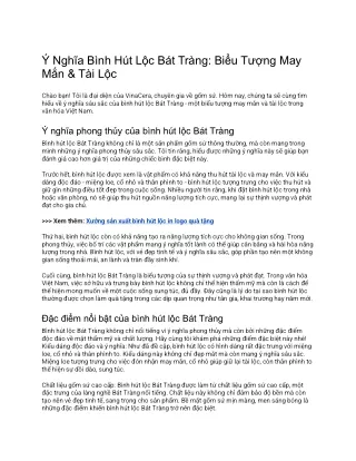 Ý Nghĩa Bình Hút Lộc Bát Tràng