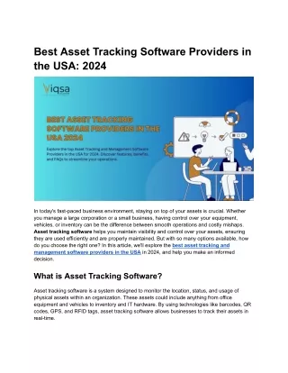 Best Asset Tracking Software Providers in the USA_ 2024