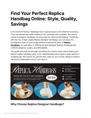 Replica Handbags Online