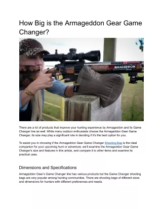 How Big is the Armageddon Gear Game Changer?