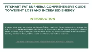 Fit Smart Fat Burner Dragon Den UK